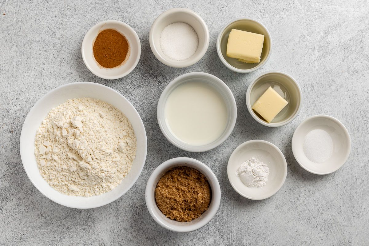 ingredients for No Yeast Cinnamon Rolls 