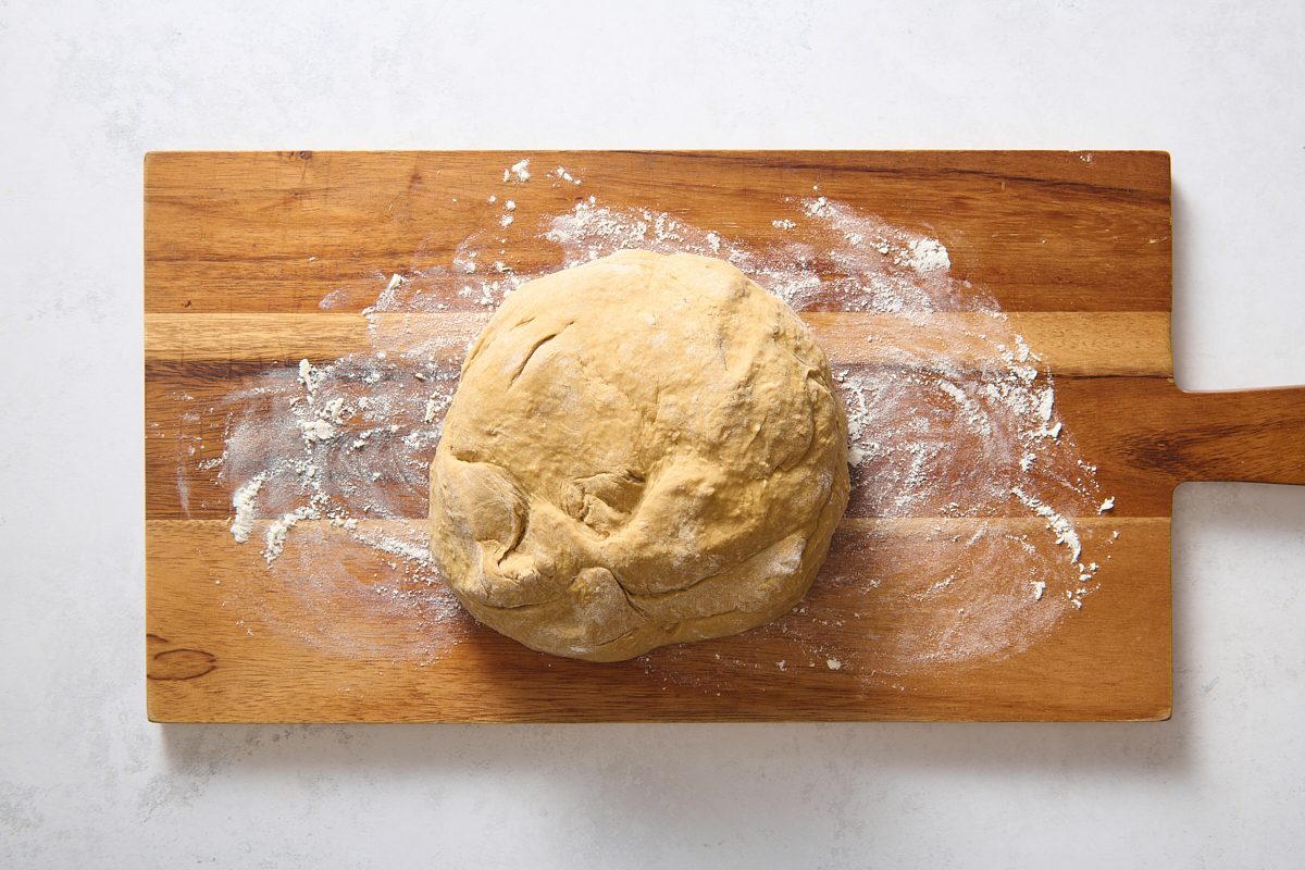 Smooth and elastic dough after it has been kneaded
