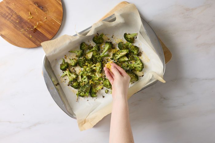 add garlic cheese and lemon zest