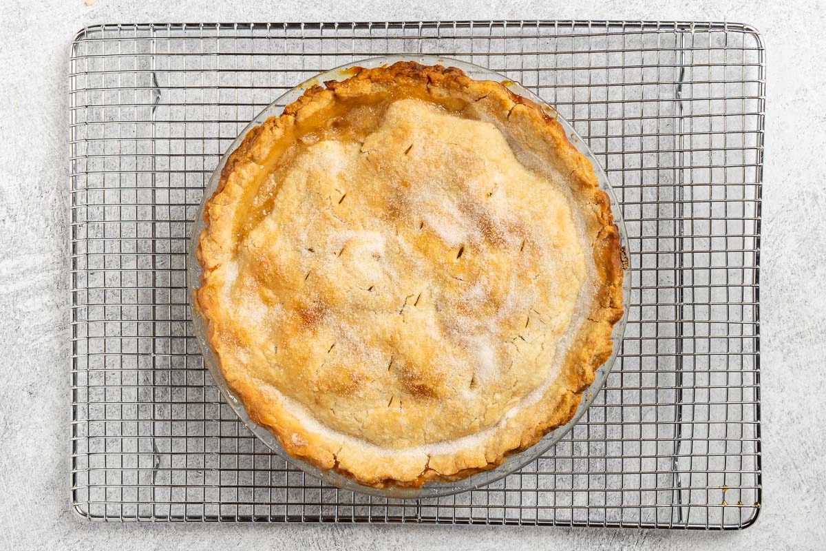 Taste of Home Pear Pie photo of the baked pie.