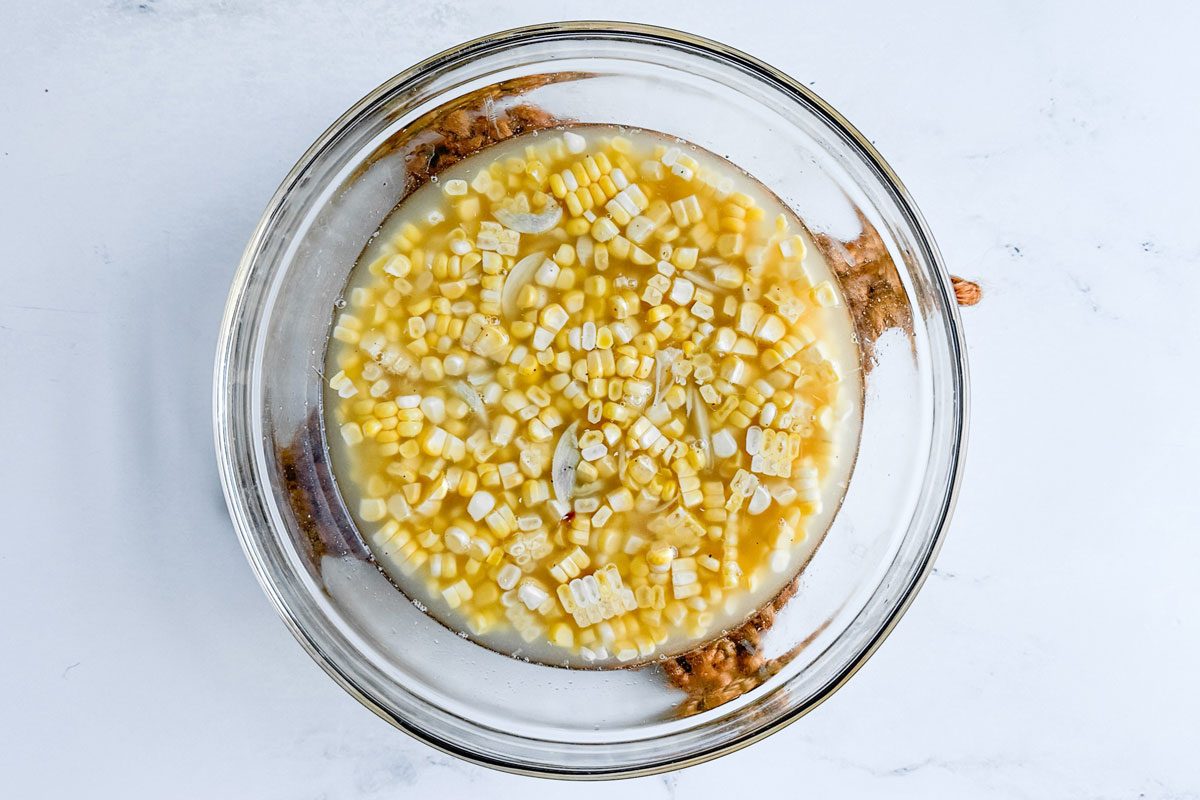 Taste Of Home Pickled Corn In A Glass Bowl