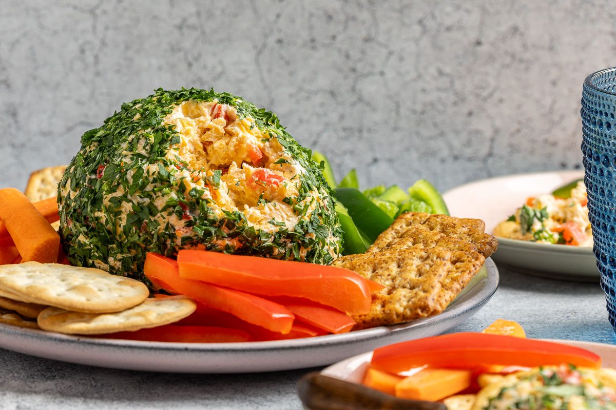 Taste of Home Pimento Cheese Ball photo of the finished recipe.