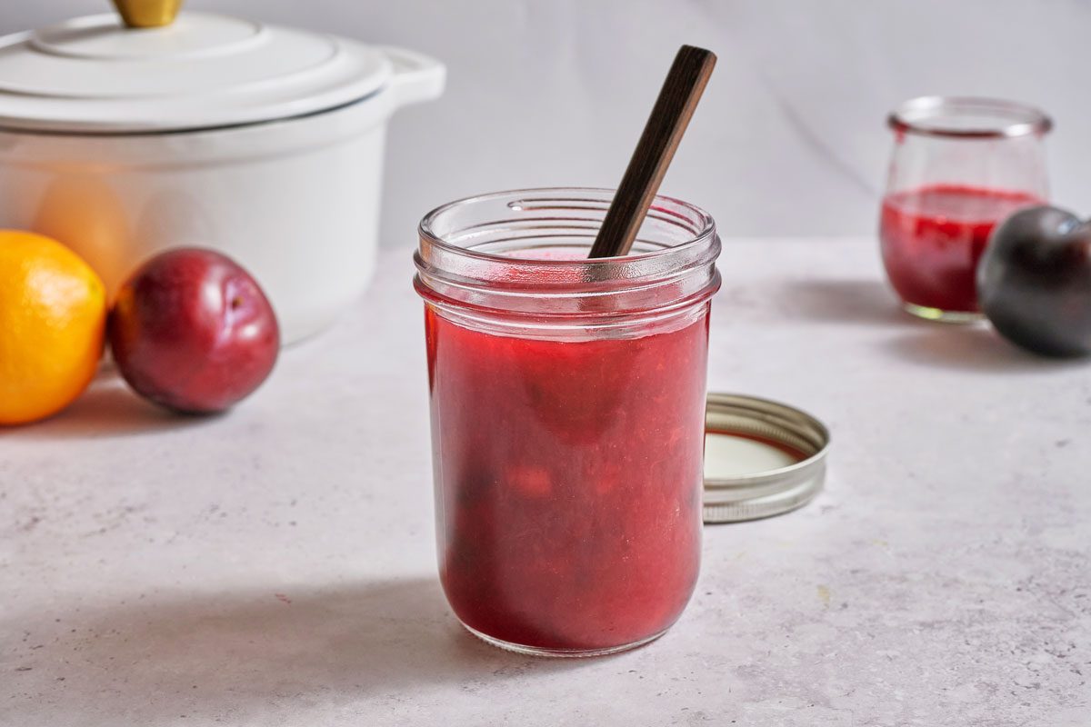 Plum Jam in a jar