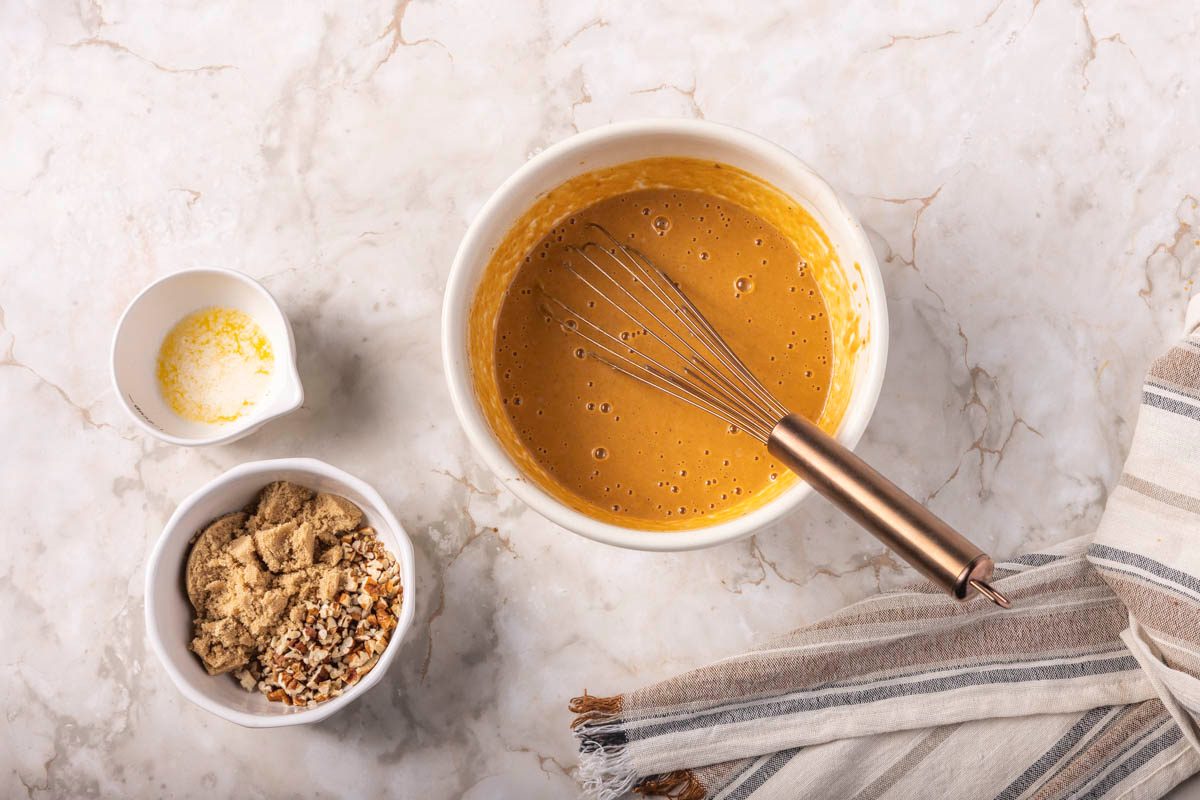prepared Pumpkin Custard ready for baking