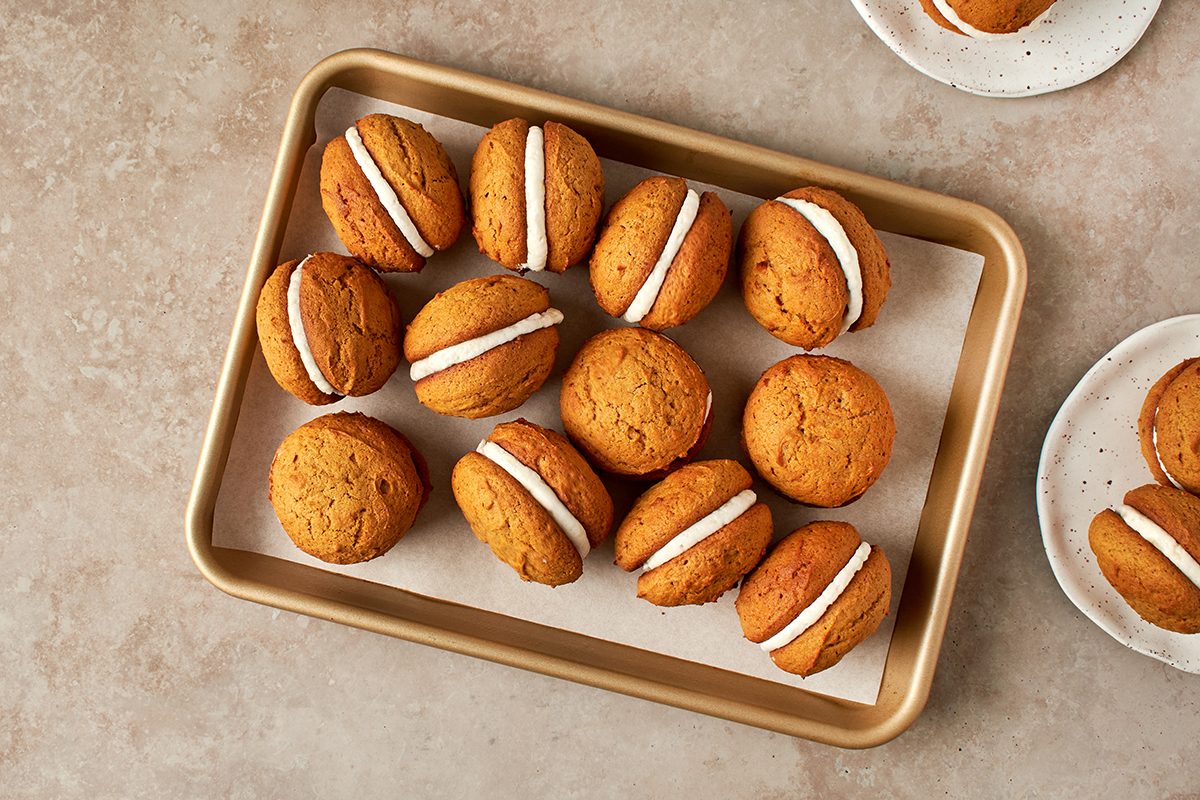 Embrace the flavors of fall with pumpkin whoopie pies by Taste of Home.