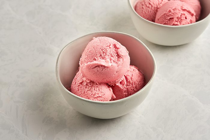 Easy homemade raspberry sherbet by Taste of Home