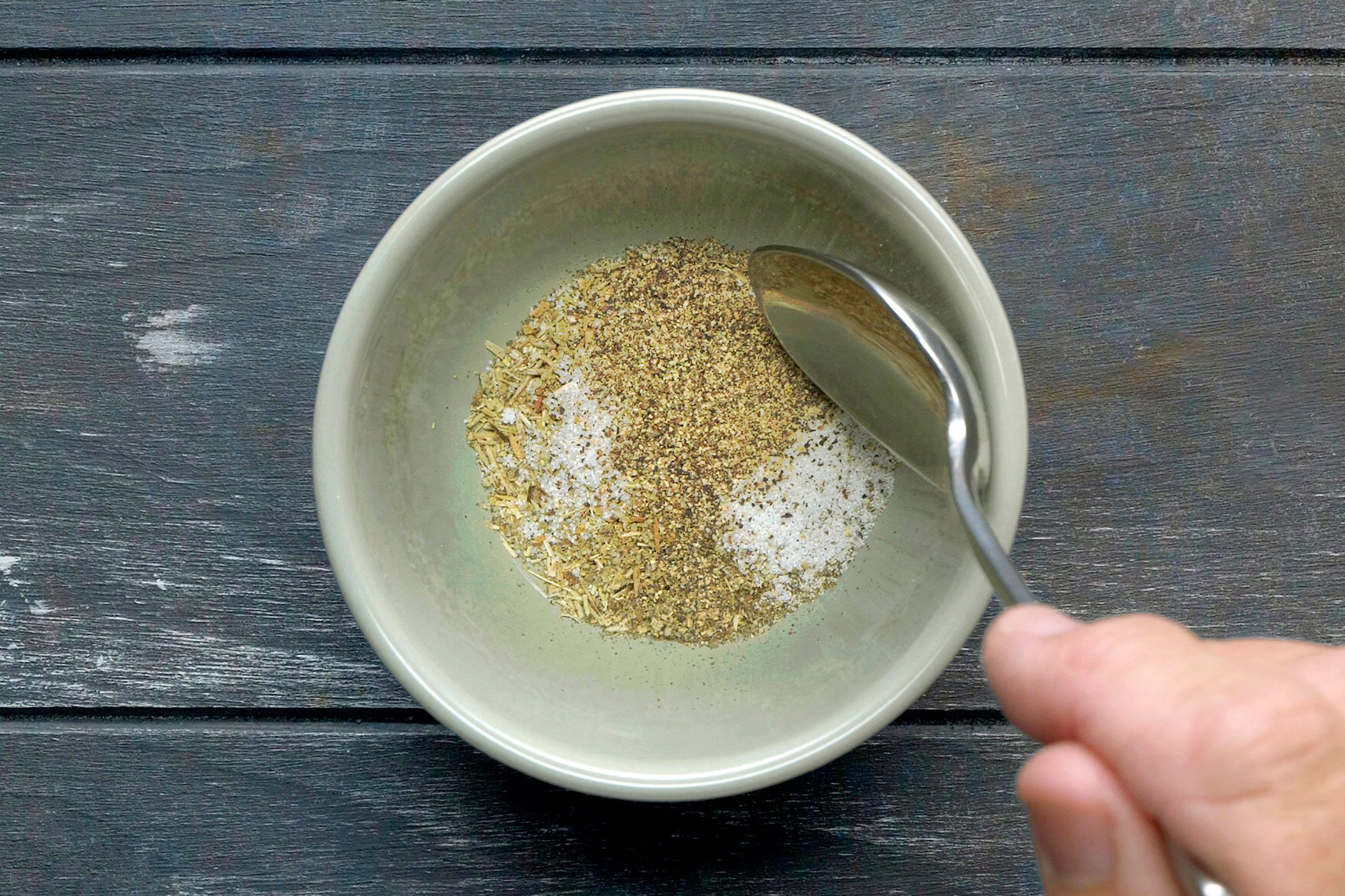 Preparing seasoning to be used in the preparation of Roasted Pork Tenderloin