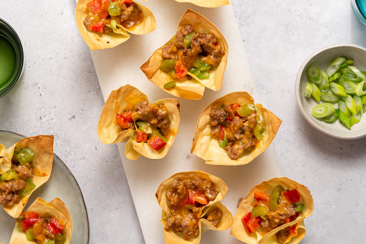Baked Sausage Stars On Marble Board And Plate