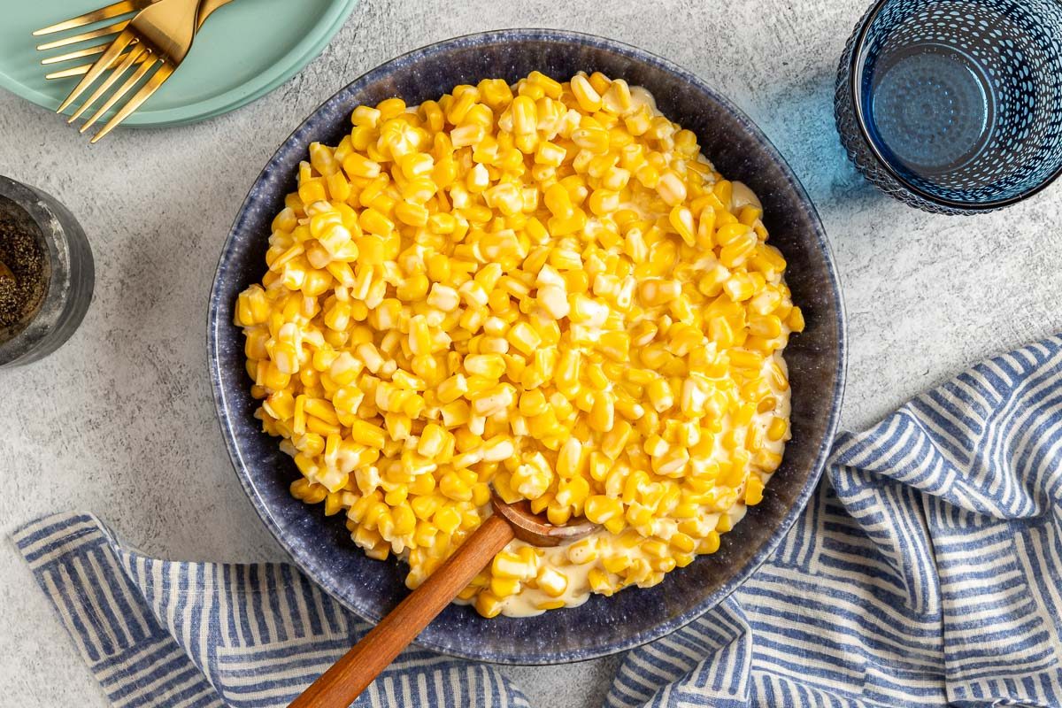 Taste of Home Slow Cooker Cheesy Corn photo of the finished recipe.