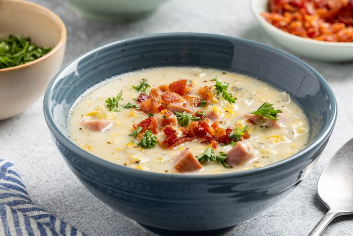 Slow Cooker Corn Chowder served in bowls