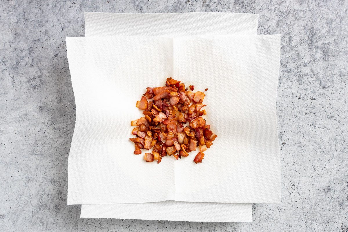 Taste of Home Smoked Baked Beans photo of the cooked bacon.