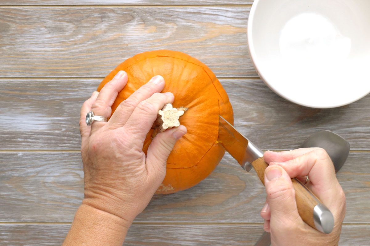 prepping the pumpkin