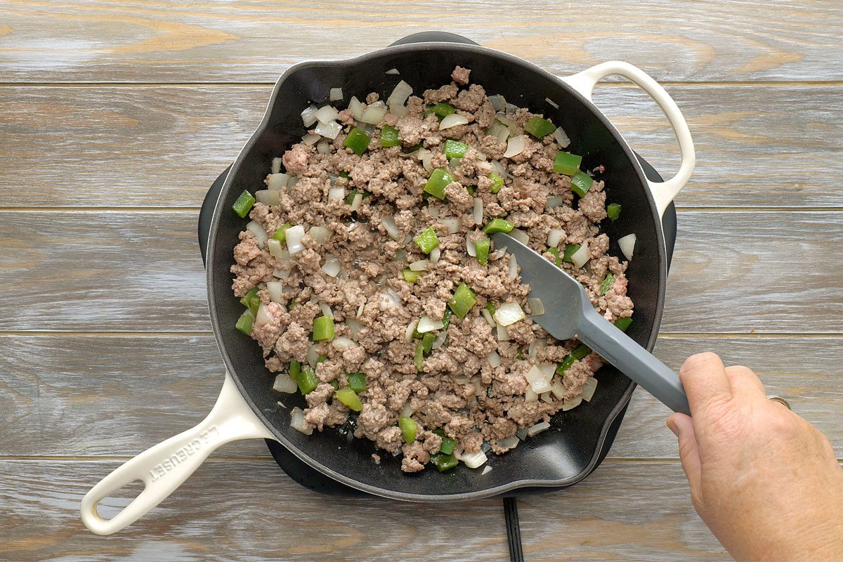 Cooking the filling in a skillet