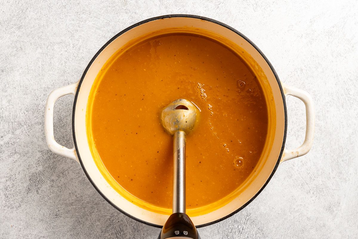 Taste of Home Sweet Potato Soup photo of the pureed soup.