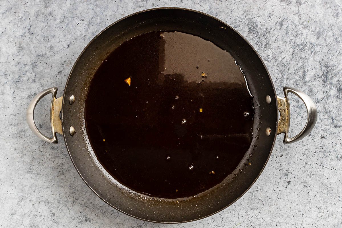 Taste of Home Sweet and Sour Beef photo of making the sauce.