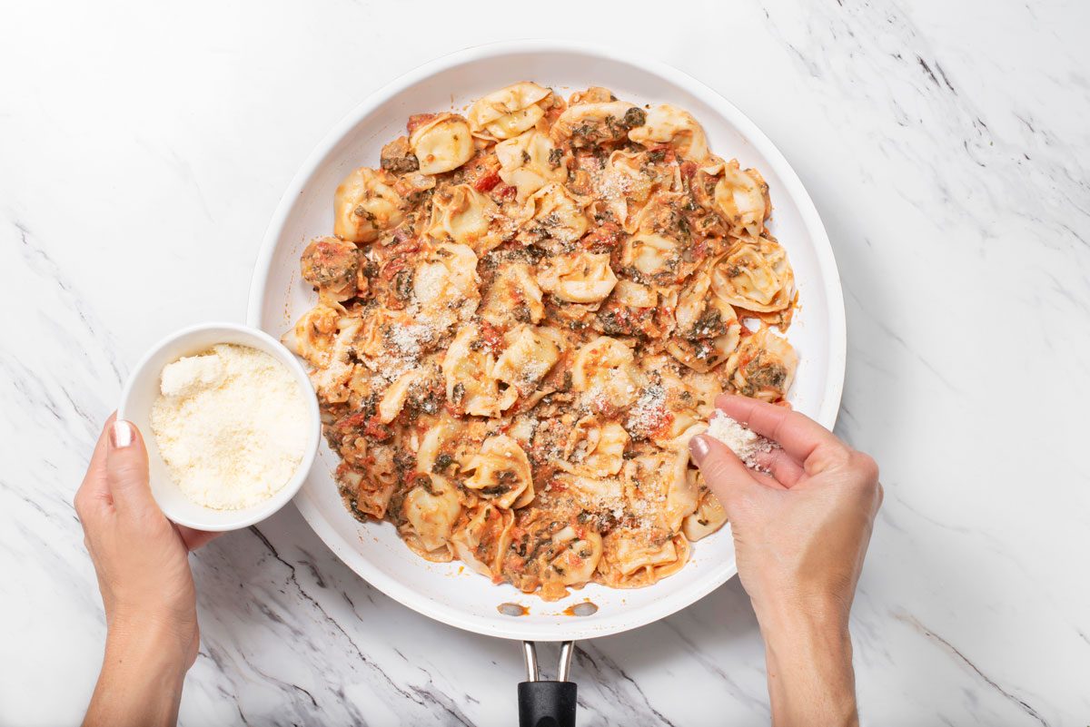 Tortellini with Tomato Cream Sauce