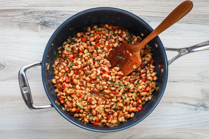 Fresh chopped parsley is added to Taste of Home's easy vegan black-eyed peas.