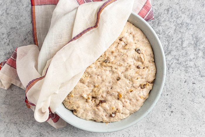 Taste of Home Walnut Raisin Bread photo of the risen dough.