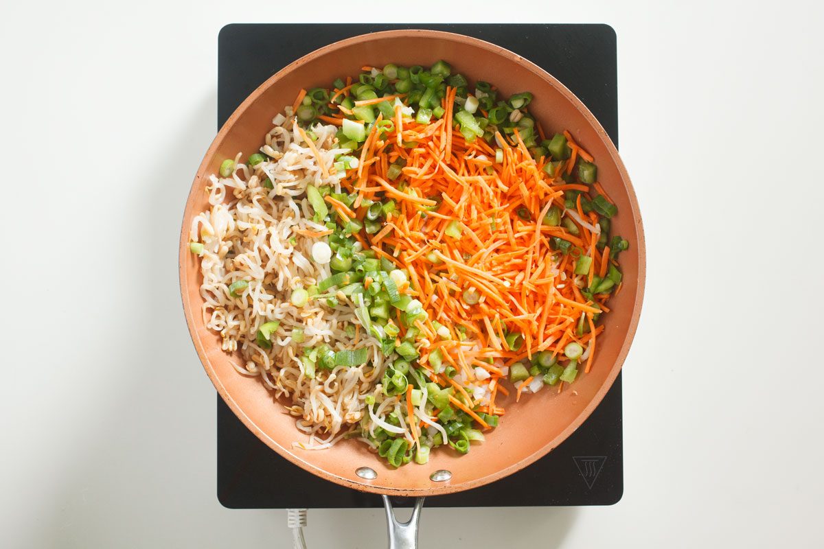 Vegetables in skillet