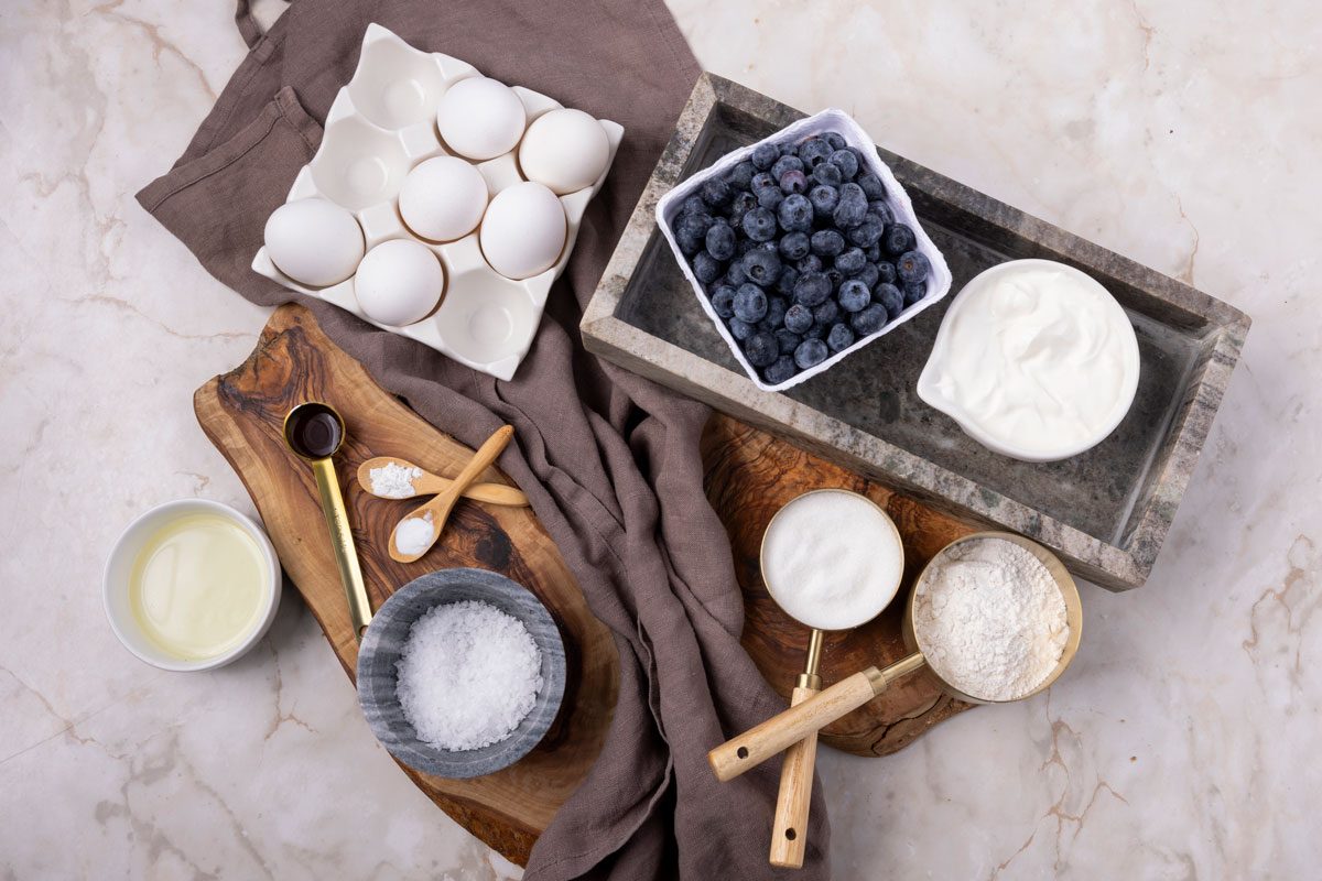 Ingredient shot of Taste of Home Blueberry Muffins with Sour Cream