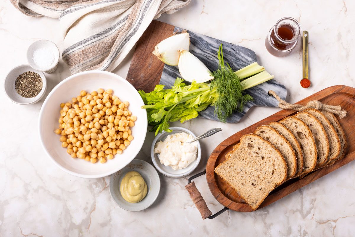 Taste of Home Chickpea Salad Sandwich ingredient shot