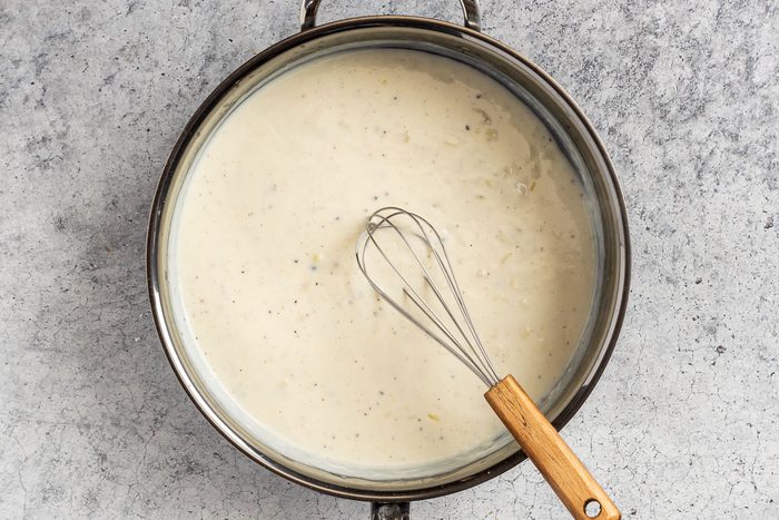 Taste of Home Creamed Chicken Over Biscuits photo of the cream sauce.