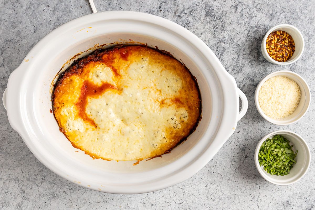 Taste of Home Crock Pot Baked Ziti photo of the cooked ziti.