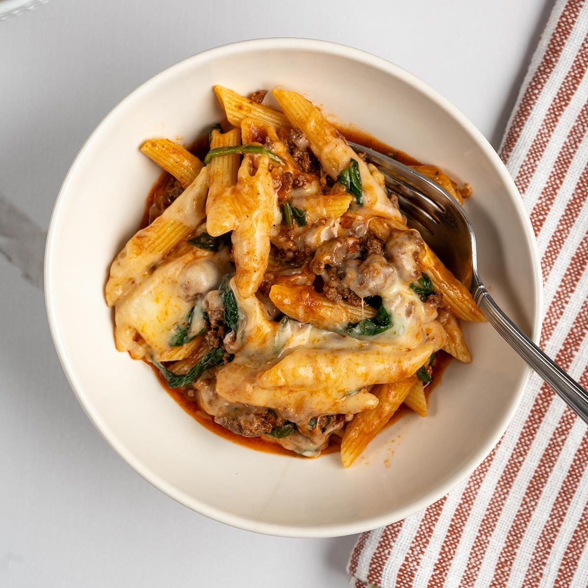 Penne Pasta with Ground Beef