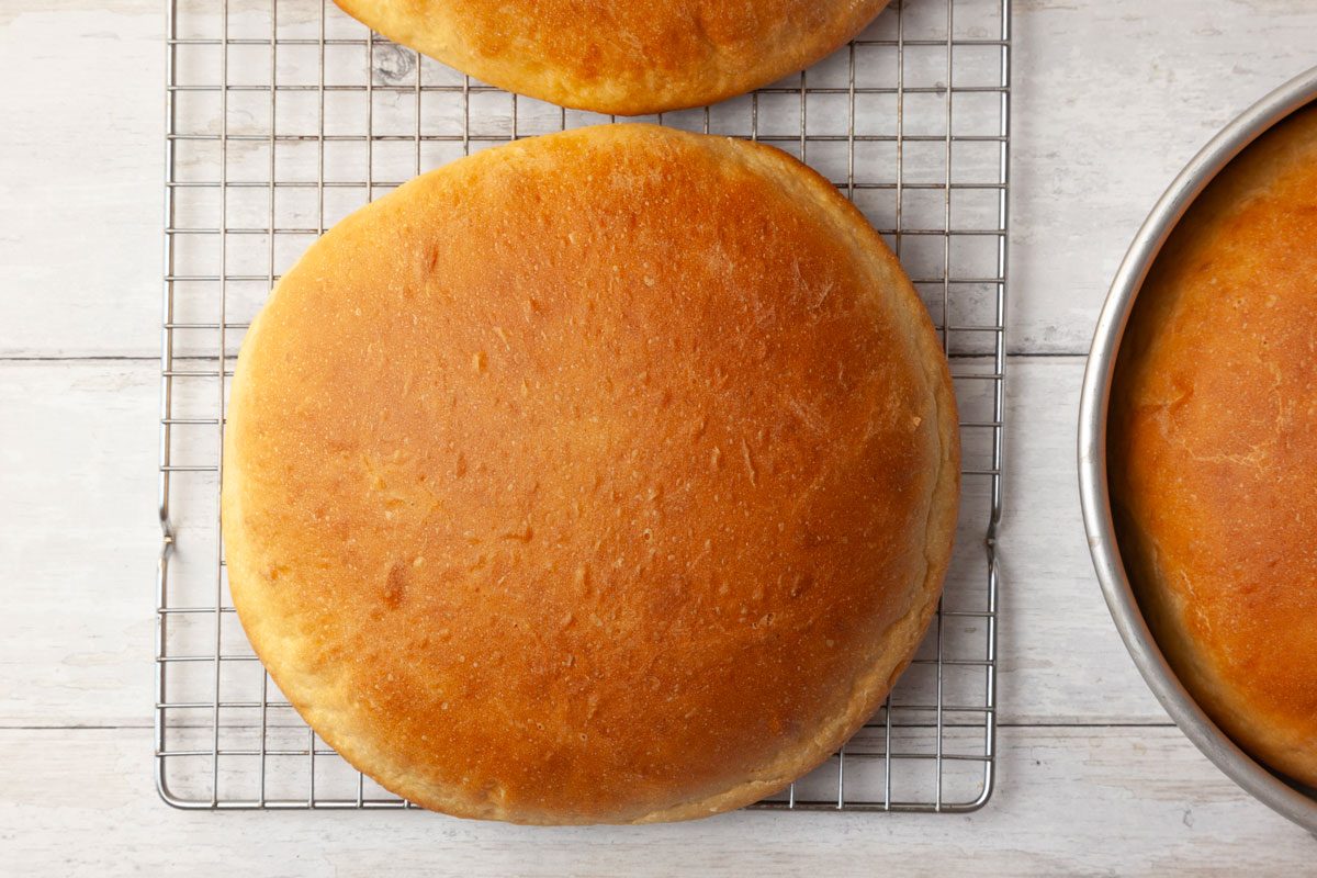 Step 6 of Taste of Home Hawaiian Sweet Bread is to bake and cool the loaves