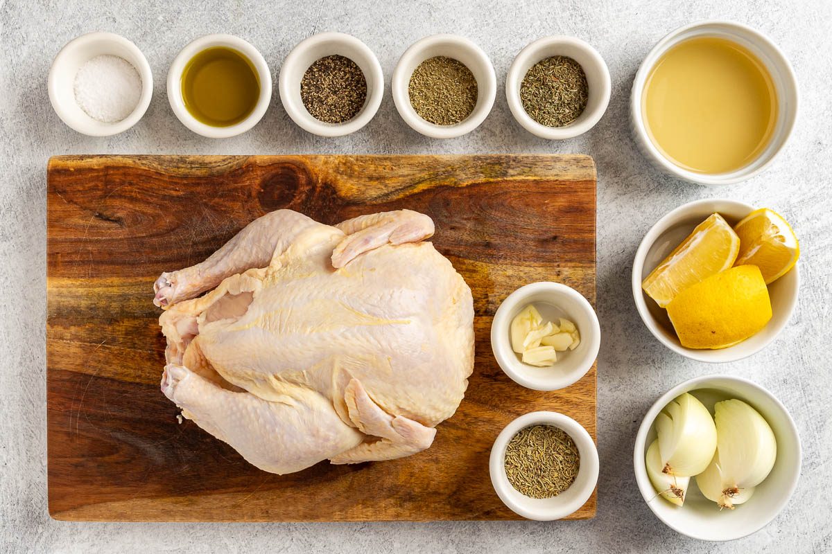 Taste of Home Instant Pot Whole Chicken photo of the ingredients.