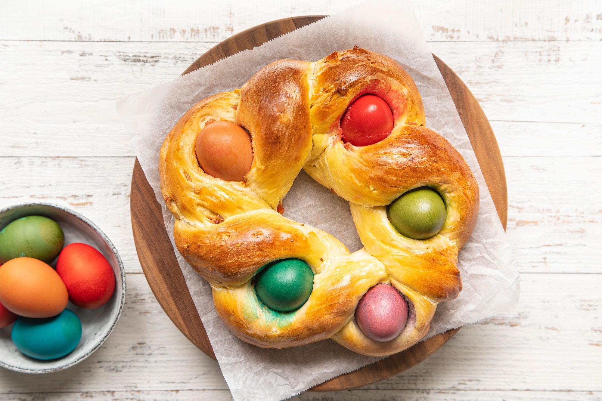 Overhead Shot of Italian Easter Bread