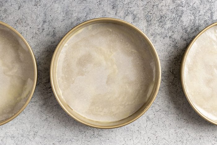 Taste of Home Marble Cake photo of preparing the cake pans.