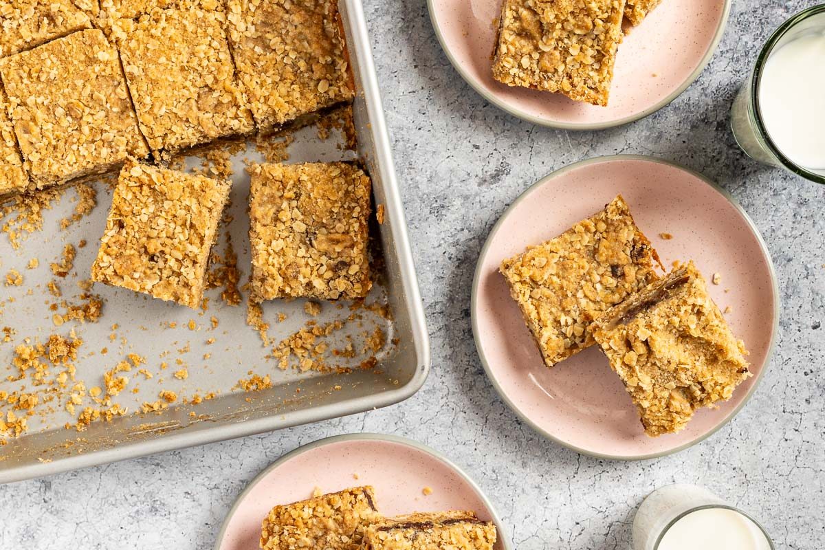 Taste of Home Oatmeal Raisin Bars photo of the finished recipe cut into squares.