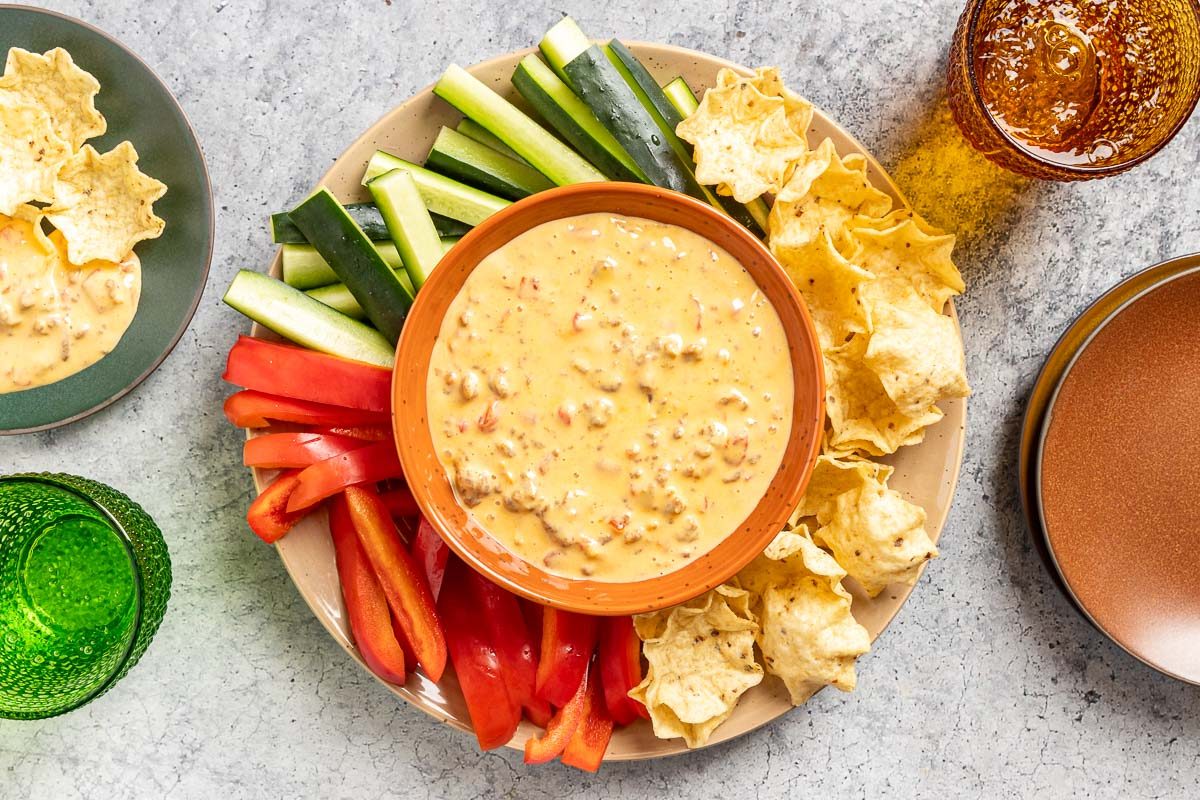 Taste of Home Slow Cooker Cheese Dip photo of the finished recipe in a serving bowl.