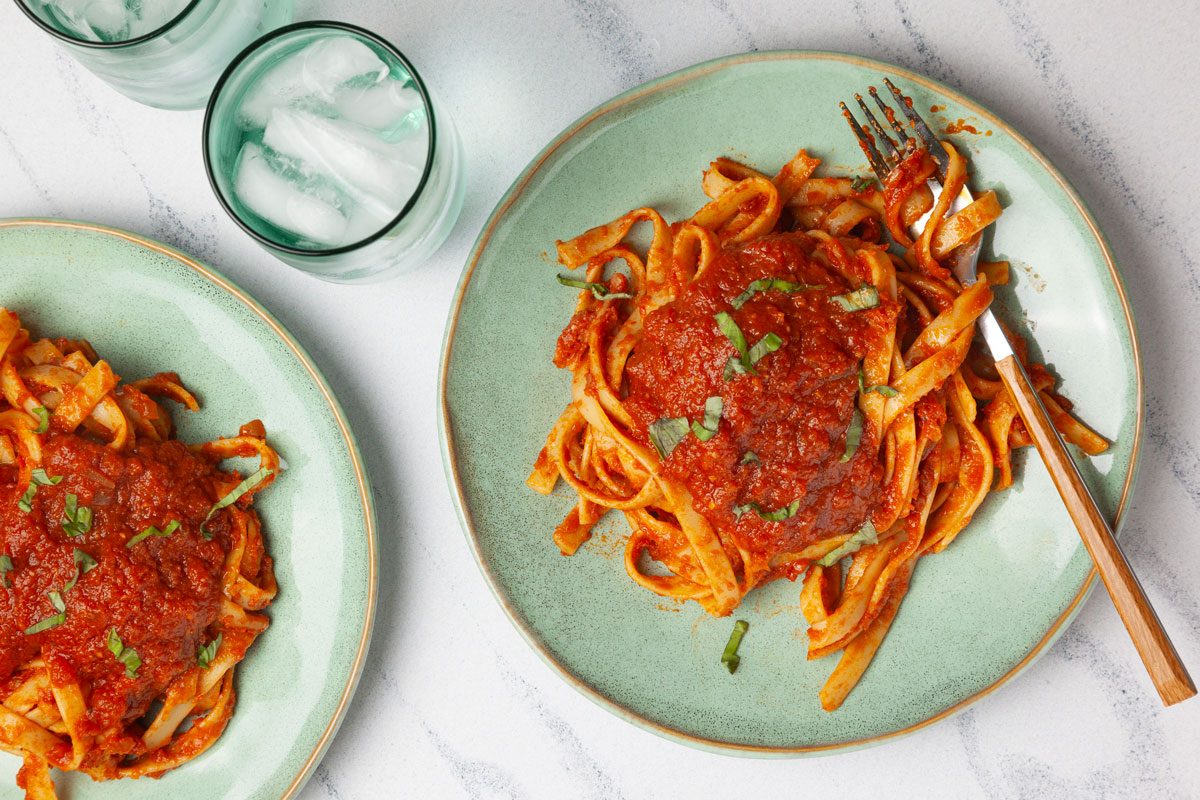 Single servings of Taste of Home Spaghetti Sauce Without Meat