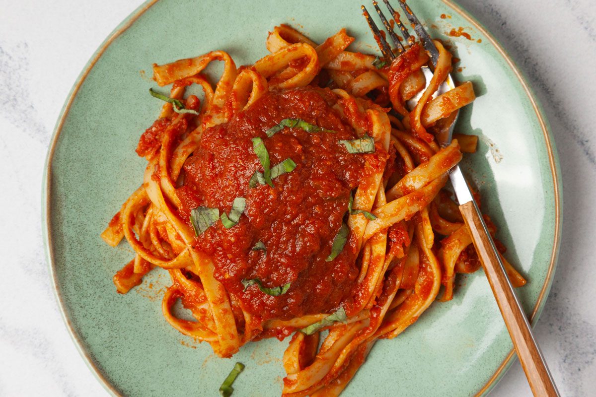 Single servings of Taste of Home Spaghetti Sauce Without Meat