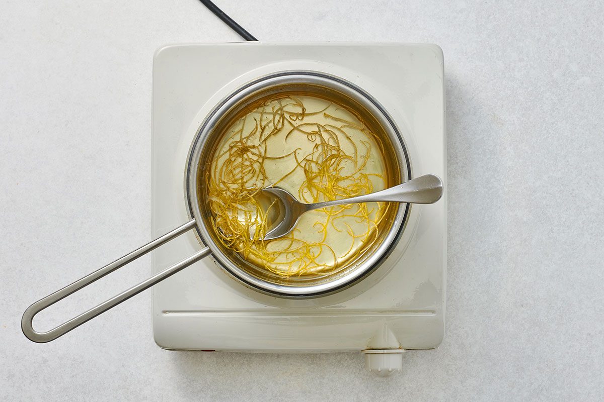 Simple syrup in a small saucepan