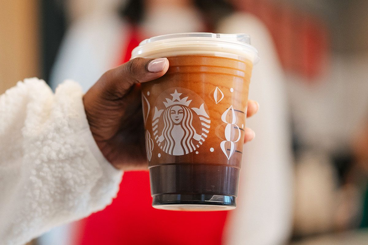 Starbucks holiday cup.