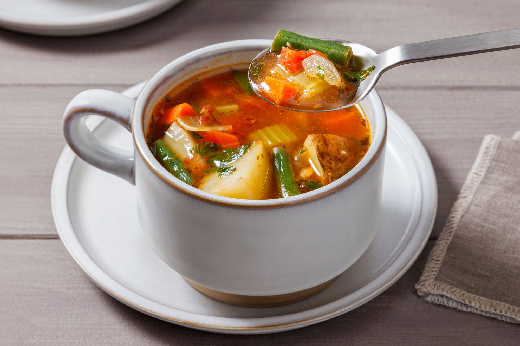 3/4th shot of Instant Pot Vegetable Soup