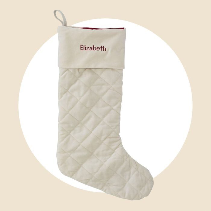 Quilted Velvet Personalized Christmas Stockings Ecomm Via Llbean.com 