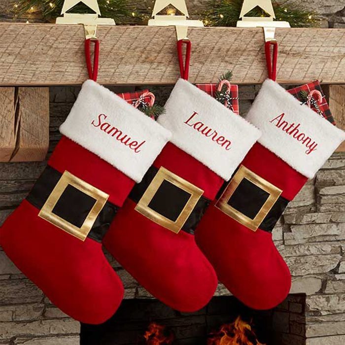 Santa Belt Personalized Christmas Stockings Ecomm Via Personalizationmall.com 