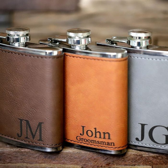 Personalized Leather Flask Groomsmen