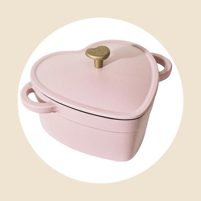 2qt Cast Iron Heart Dutch Oven Pink Champagne By Drew Barrymore