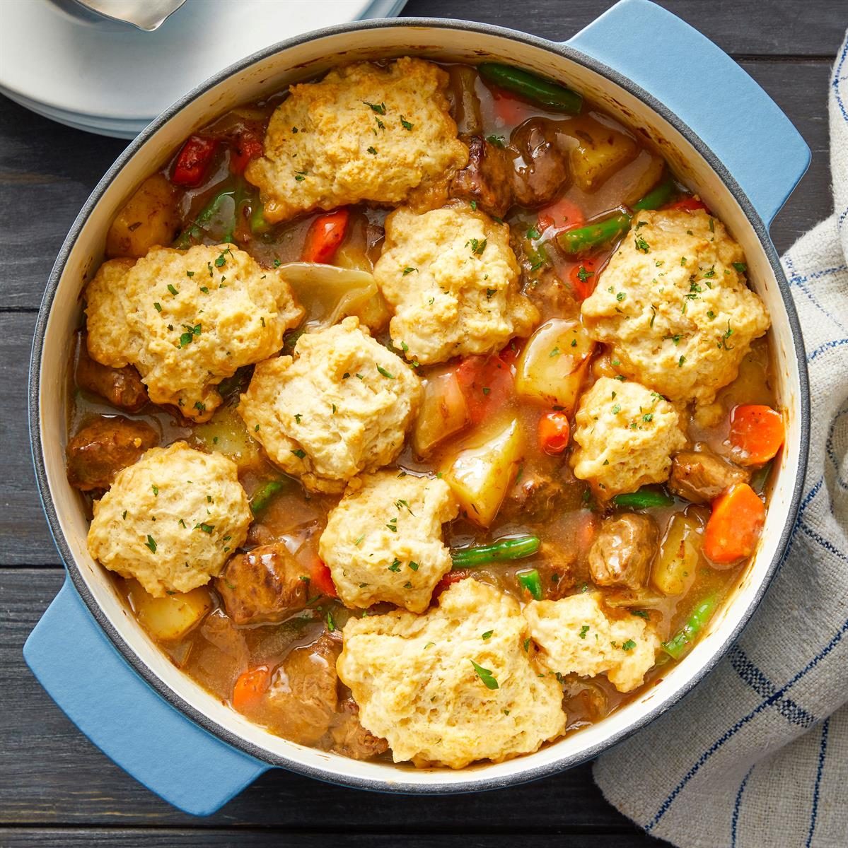 Beef Stew with Biscuits