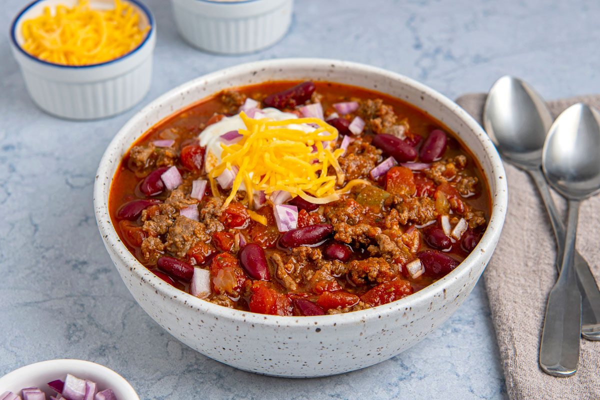 3/4th shot of Slow-Cooked Chunky Chili;