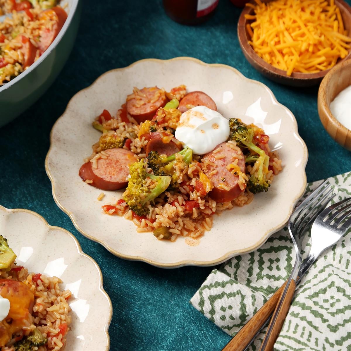 Sausage, Rice and Broccoli