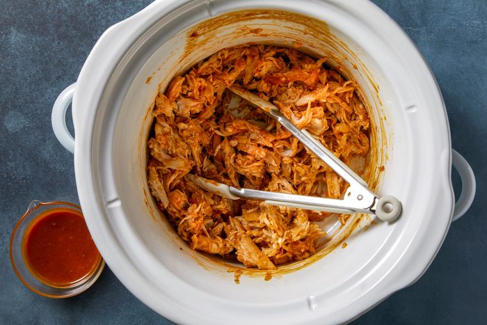 chicken mixture tossed in sauce