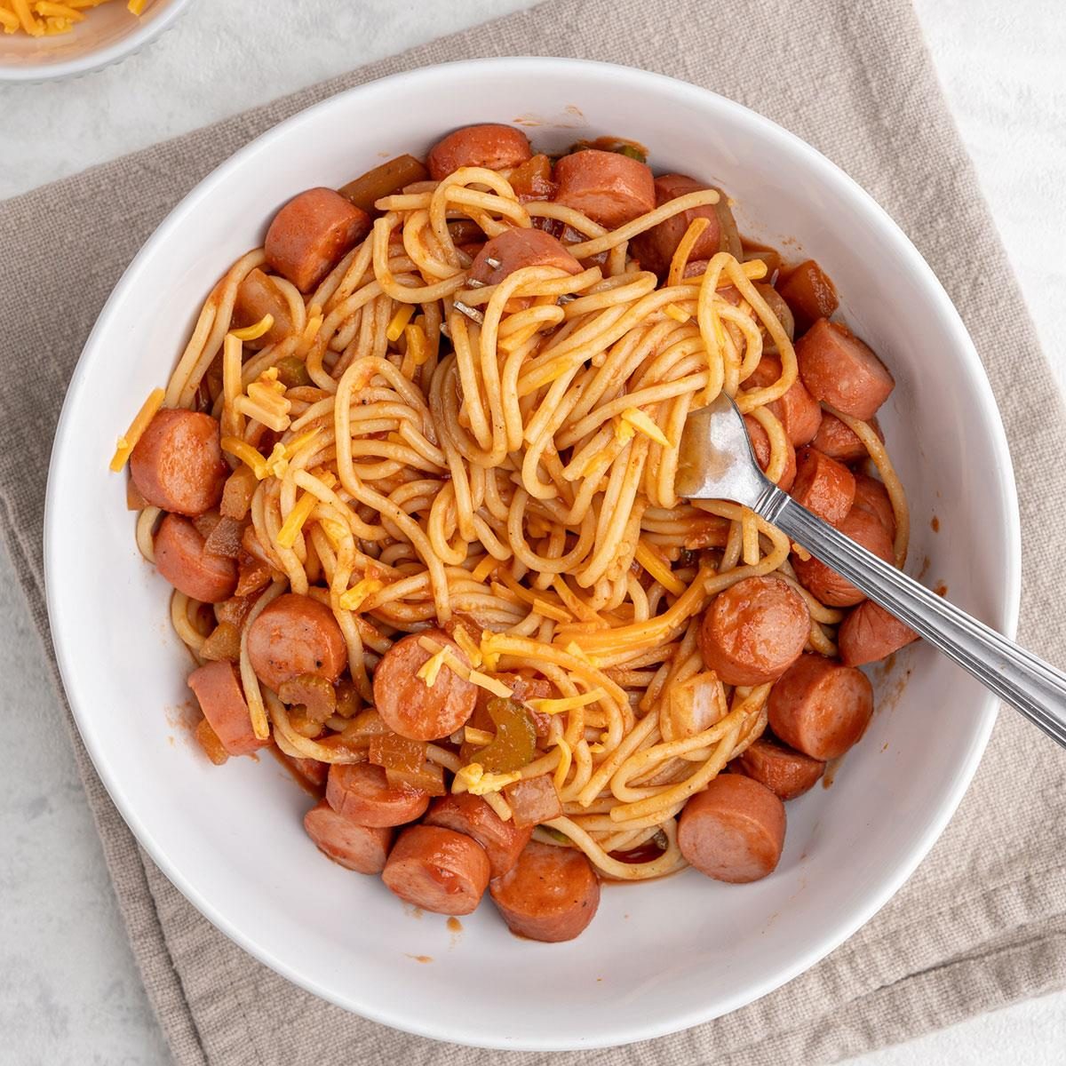 Spaghetti with Hot Dogs