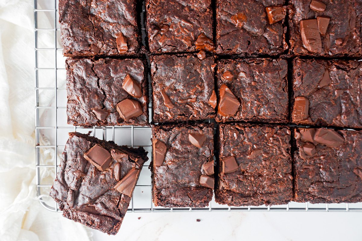 Overhead shot of Copycat Chick Fil A Brownies 