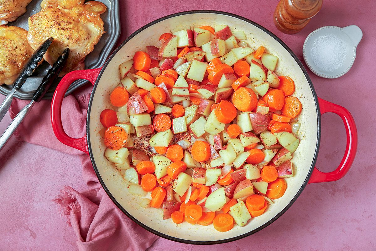 Cook Vegetables in a dutch oven.
